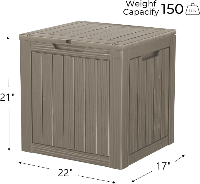 35 Gallon Resin Deck Box, Waterproof Outdoor Storage Bin - Image 2