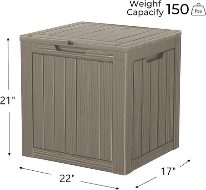 35 Gallon Resin Deck Box, Waterproof Outdoor Storage Bin - Image 2