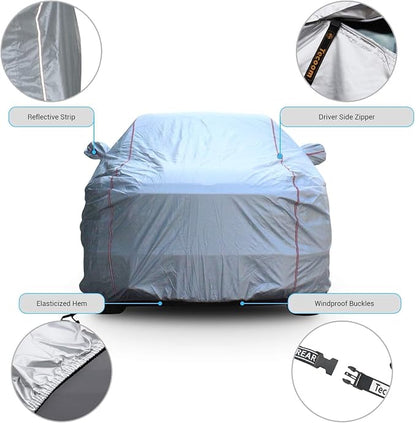 Tecoom Hard Shell Truck Car Cover Waterproof UV-Proof Windproof Zipper Design - Image 3