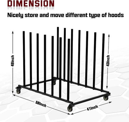 Vehicle Hood Storage Cart, 6 Hood Storage Rack - Image 4