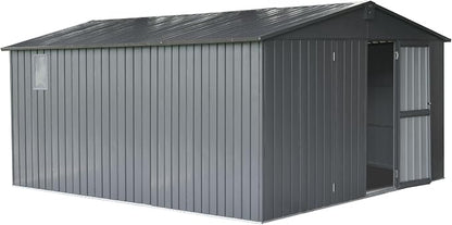 IKERY Extra - Large Galvanized Steel Storage Shed - 11' x 12.5' by IKERY