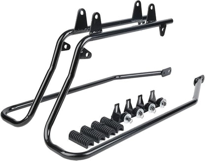 XFMT Matte Black Motorcycle Saddlebags Hard Saddle Bags W/Black Conversion - Image 6