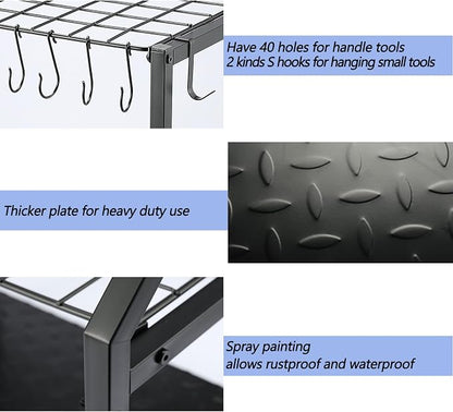Garden Tool Organizer, Yard Tool Rack Heavy Duty, Free Standing - Image 4