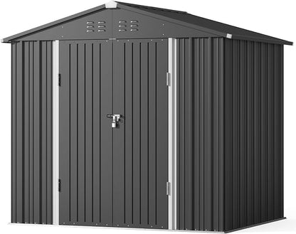 Gizoon Outdoor Storage Shed 8 x 6 FT, Galvanized Metal Garden Shed - Image 8