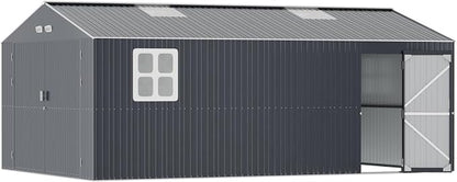 Metal Garage Shed 13x20x​​8.5', Large Outdoor Storage Building, - Image 8