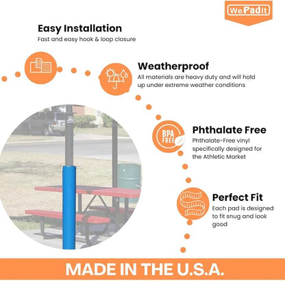 Safety Pole Pad, 4 FT Tall, 1” Thick Foam, Weatherproof, UV-Resistant, - Image 3