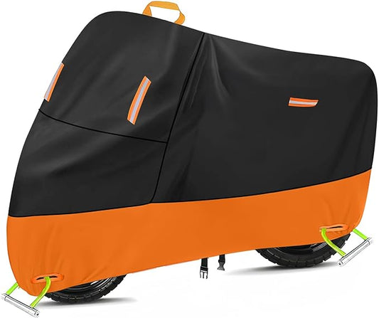 Large Motorcycle Cover Heavy Duty Motorcycle Tarp All Season Durable Waterproof by SECELES