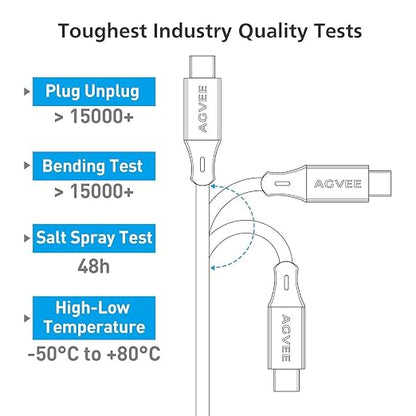 AGVEE 2 Pack 3ft Coiled Short USB to USB-C Charging Cable 3A Fast Charger Cord - Image 6