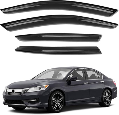 Rain Guards for Car Windows, Tape-On Window Visors Rain Guards Fit for Honda by KYX
