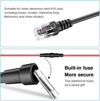 Radar Detector Rearview Mirror Rod Mounting Bracket and Radar Direct Power Cord - Image 6