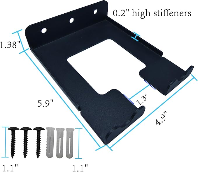 3-Screw Reinforced Weed Eater Hanger, Heavy Duty Steel String Trimmer Rack - Image 4