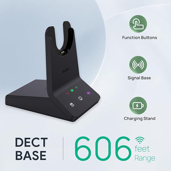 Yealink WH64 DECT & Bluetooth Mono UC Zoom Wireless Headset, 606 ft Range - Image 3