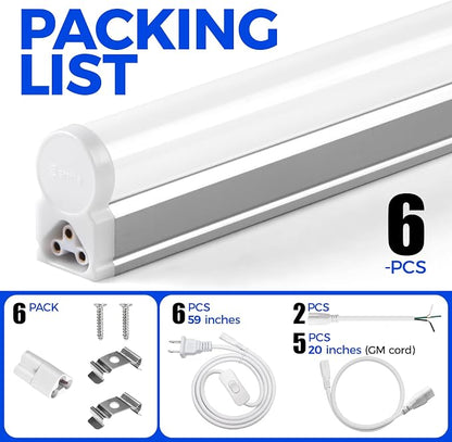 Barrina (6 Pack LED T5 Integrated Single Fixture, 6500K Super Bright White - Image 8