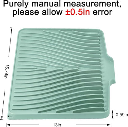 Silicone Dish Drying Mat for Kitchen Counter, Dish Drying Pad, Non-Slip Drain - Image 2