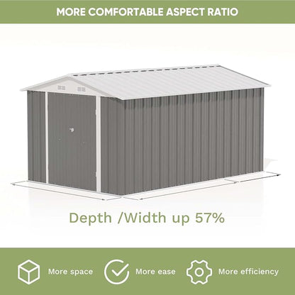 Patiowell 8 x 12 FT Metal Storage Shed - Image 7