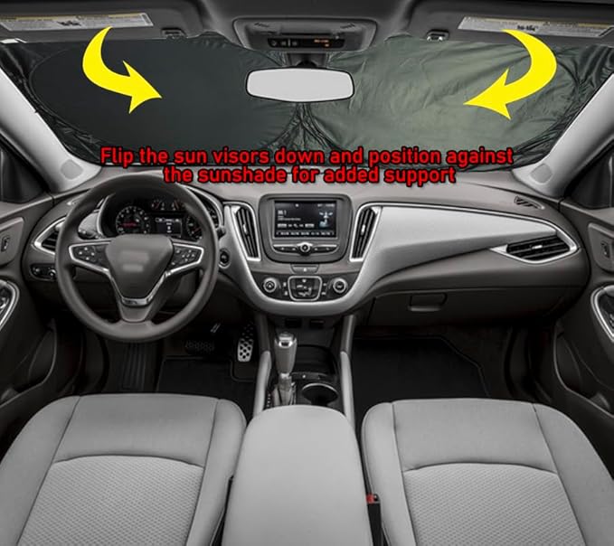 Gven Sun Shade for Car Windshield, Beach Style, Blocks 99% UV Rays, Reflective - Image 5