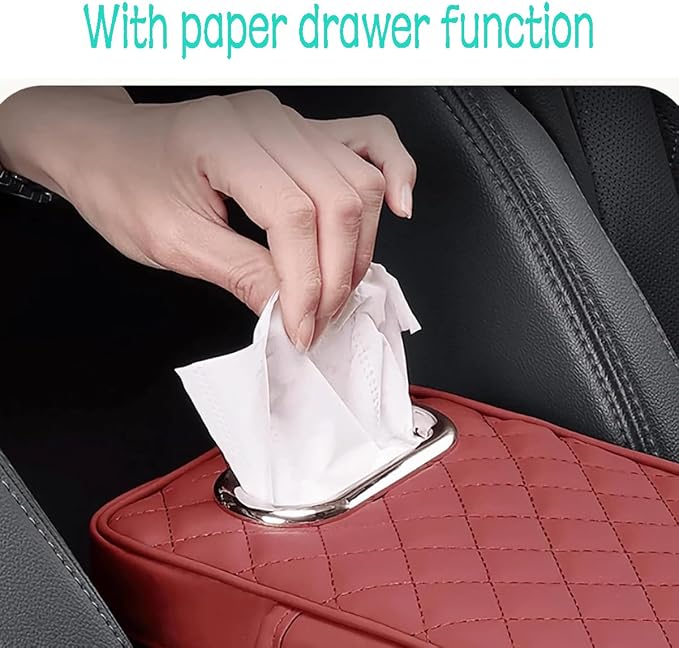 Car Armrest Cover Leather Car Console Covers Box Pad - Image 3