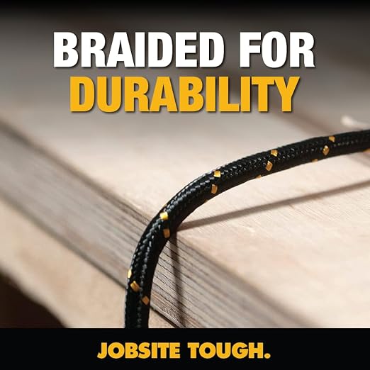 DEWALT Heavy Duty Lightning to USB A Cable — Reinforced Braided Cable - Image 2