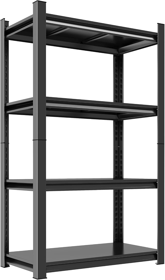 59"H Garage Shelving Heavy Duty Rack, 2400 LBS Extra Large Capacity 4 Tier by ErgoNova