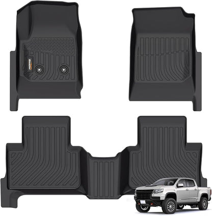 Binmotor-Floor Mats for 2015-2022 Chevy Colorado Crew Cab/GMC Canyon, TPE All by VisittheBinmotor