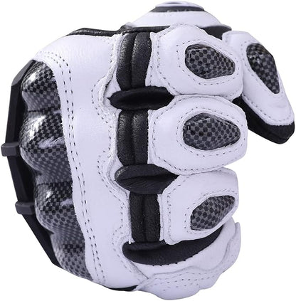 Harssidanzar Breathable Leather Motorcycle Gloves Touchscreen - Image 4