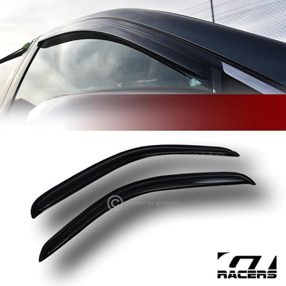 Dark Smoke Tint Window Visors Front Rear Deflector Sun/Rain/Wind Guards Shade - Image 2