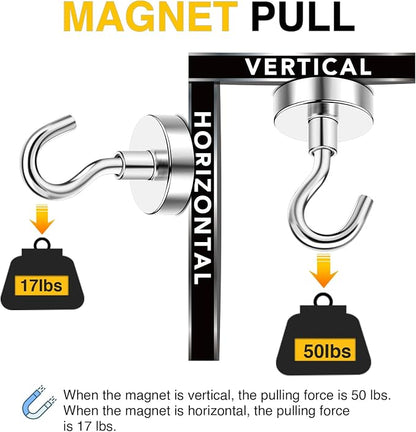 DIYMAG Magnetic Hooks, 50 LB Heavy Duty Magnet - Image 4