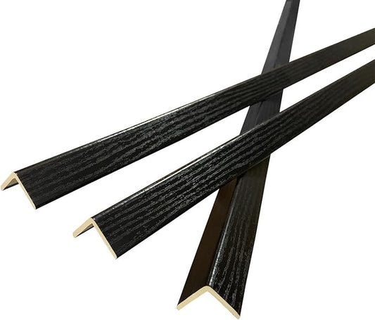 Wall Corner Protector 6PCS 45" Corner Molding Trim Black Wood Grain Corner Trim by Yutianli