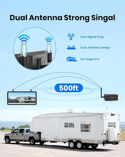 AUTO-VOX Wireless Backup Camera Magnetic:7.2" 1080P HD DVR Recording Monitor - Image 2