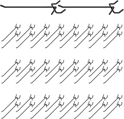 50Pcs 6"/15CM Pegboard Hooks Assortment Set, Metal Peg Board Hooks by Yauhar