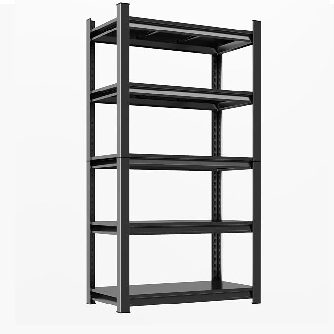 63"H Garage Shelving Heavy Duty Rack, 3000 LBS Large Capacity 5 Tier Adjustable by ErgoNova