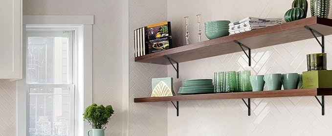 6 Pack L6 x H 4" Black Heavy Duty Shelf Brackets - Image 8