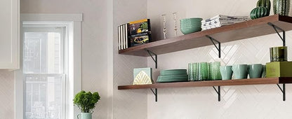 6 Pack L6 x H 4" Black Heavy Duty Shelf Brackets - Image 8