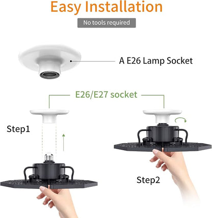 LED Garage Lights, 140W 18500 Lumens Garage Ceiling Lighting, 6000K Daylight - Image 5