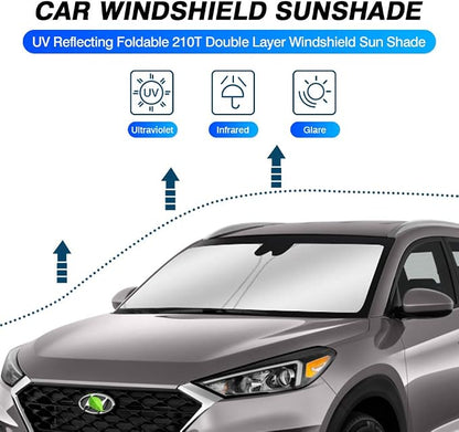 KUST Windshield Sun Shade for 2016-2021 Hyundai Tucson Window Sun Visor - Image 2