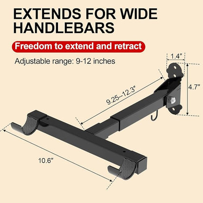 Bike Wall Mount, Horizontal Bicycle Indoor Storage Rack Foldable and Extendable - Image 4