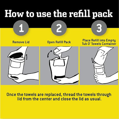 Tub O' Towels Heavy Duty, 90-Count Canister & Refill Pack - Image 2