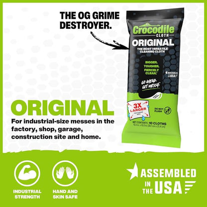 Crocodile Cloth Original Cleaning Wipes – 10 Hand & Tool Industrial Cleaning - Image 2