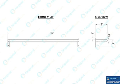 AmGood 48" Long X 8" Deep Stainless Steel Wall Shelf | NSF Certified | - Image 5