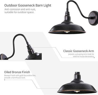 14in Outdoor Gooseneck Barn Light - Image 7