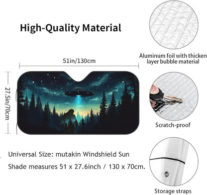 Alien Tree Car Sun Shade Windshield Sunshade Foldable Front Window Shield Cover - Image 3