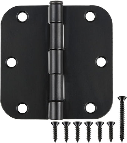 42 Pack Matte Black Door Hinges 3.5 Inch 5/8" Radius, Interior 3 1/2" Bi-fold by TDCHINGES