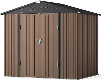 Gizoon Outdoor Storage Shed 8 x 6 FT, Galvanized Metal Garden Shed - Image 8
