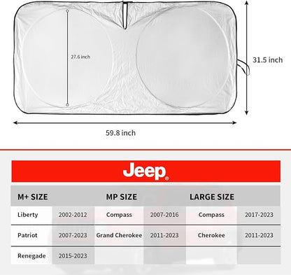 INSAUTO for Jeep Patriot Windshield Sun Shade for Jeep Renegade SUV 2015-2024 - Image 6