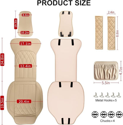2 Pack Leather Front Car Seat Covers, Universal Sideless Car Seat Protectors - Image 2