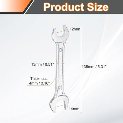 HARFINGTON 5pcs Double Open End Wrench 12mm x 15mm Metric 15 Degree Offset - Image 2