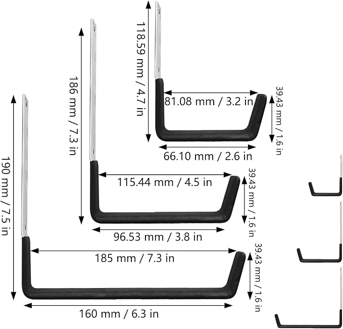 AccEncyc Heavy Duty Wall Mount Hooks - Image 2