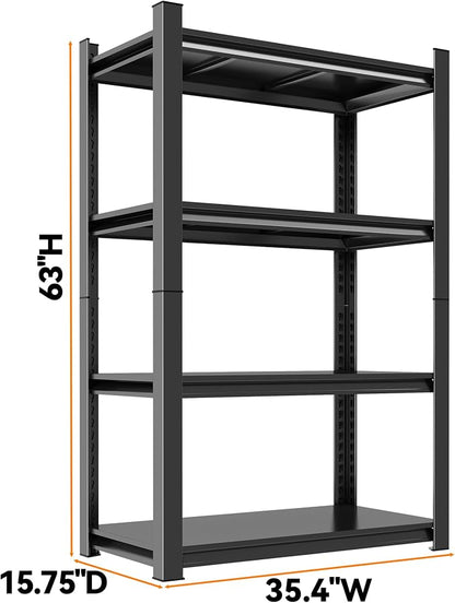 63"H Garage Shelving Heavy Duty Rack, 2400 LBS Extra Large Capacity 4 Tier - Image 2