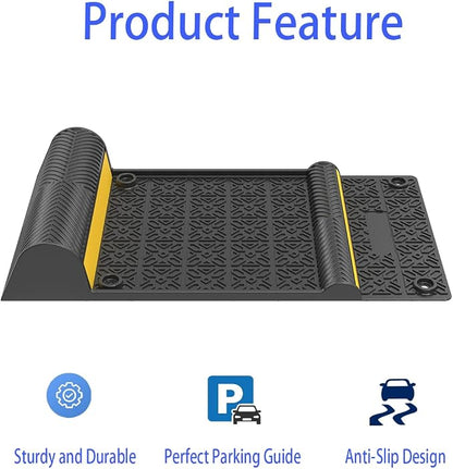 4 Pack Parking Mats for Garage Floors, 21.6" X11.4" Durable Rubber Car Parking - Image 2