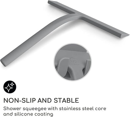 GÜTEWERK Shower Squeegee for Glass Doors, Silicone Window Squeegee, Bathroom - Image 2